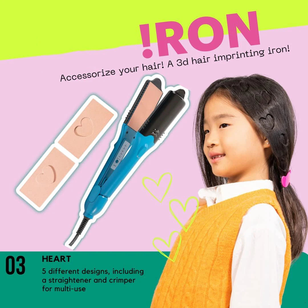 3D Hair Stamper Crimping Iron for Volume Hair Straightener & 3D Image Hair Imprinting Iron Perfect Hot Tool for Art Crimper Iron