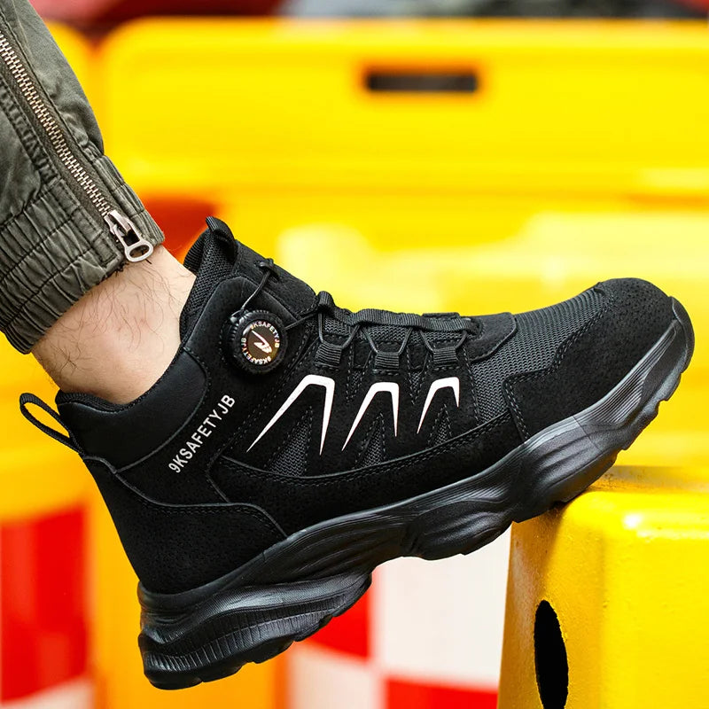 Steel Toe Hiking Work Boots Safety Shoes Non Slip Work Shoes Indestructible Men Puncture-Proof Sneakers Male Footwear Shoes