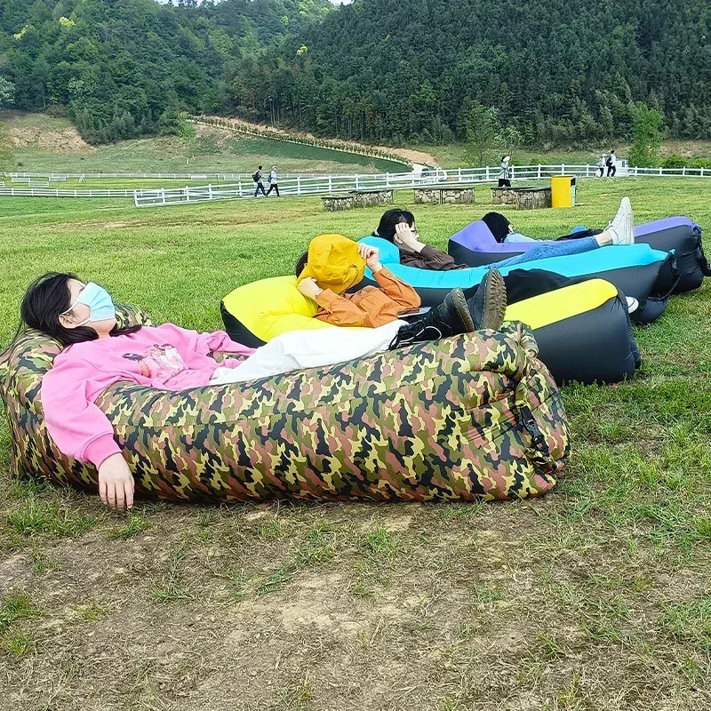 240*70cm Outdoor Sofa Bed Fast Infaltable Air Good Quality Sleeping Bag Inflatable Air Bag Lazy Bag Beach Sofa Camping Chair 의자