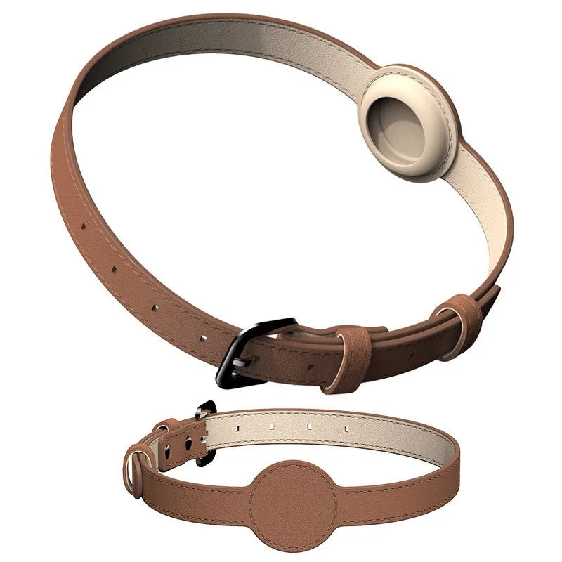 For Apple Airtag Protective Tracker Waterproof Pet Dog Anti-lost Positioning Silicone PU Collar Anti-lost Pet Cat Dog Collar