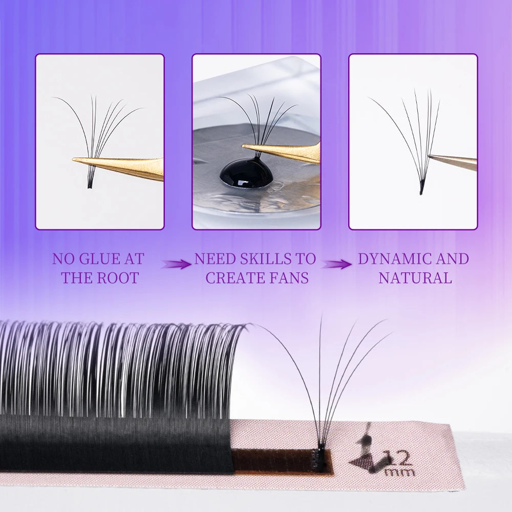 1Pcs DANIKE Camellia Blooming Eyelash Extension D Curl 0.05/0.07mm Fluffy Lashes Natural Soft False Lash For Salon Use Supplies