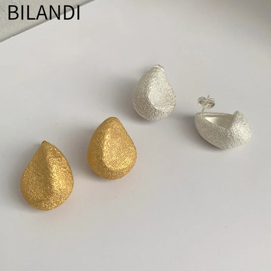 Bilandi Modern Jewelry European and American Design Metal Irregular Earrings For Women Party Gifts Cool Trend Ear Accessories