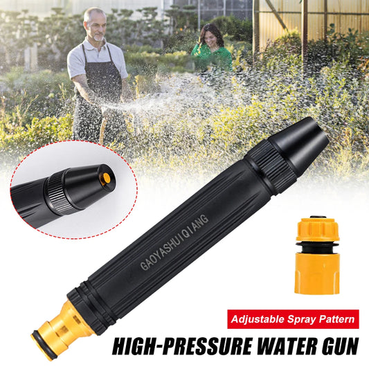 High Pressure Water Gun Mini Plastic Jet Washer Wand Adjustable Watering Pattern Quick Connect for Gardening Watering Car Washer