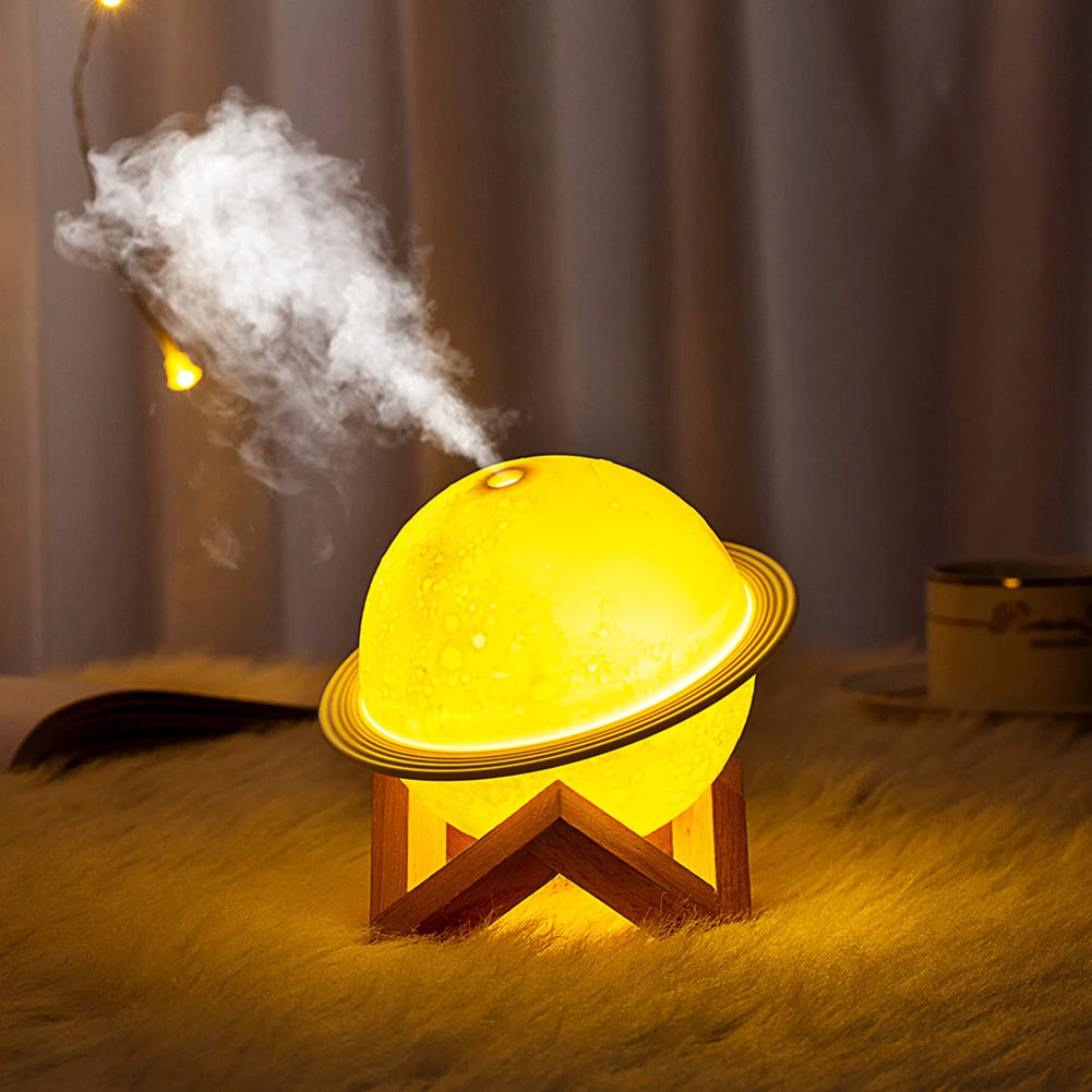 Aromatherapy Humidifiers 3D Moon with LED Light Air Humidifier Moisturize Skin Relieve Fatigue for Home Office Yoga Gym Supplies