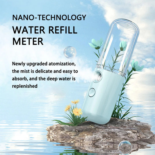 50ML Enlarged Water Tank Mini Humidifier Portable Cool Mist Maker Facial Steamer Nano Facial Sprayer For Face Care